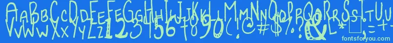 JollyBeggar Font – Green Fonts on Blue Background