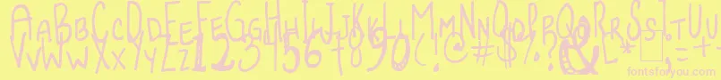 JollyBeggar Font – Pink Fonts on Yellow Background