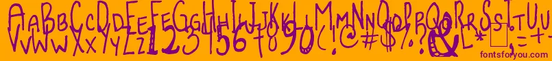 JollyBeggar Font – Purple Fonts on Orange Background