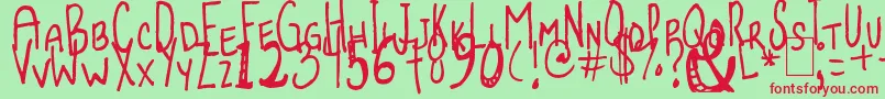 JollyBeggar Font – Red Fonts on Green Background