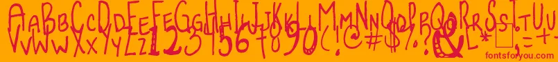 fuente JollyBeggar – Fuentes Rojas Sobre Fondo Naranja