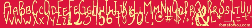 JollyBeggar Font – Yellow Fonts on Red Background