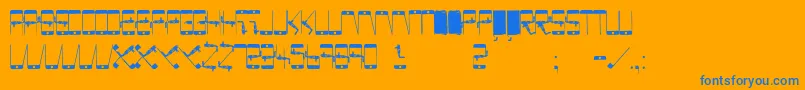 PhoneScan Font – Blue Fonts on Orange Background