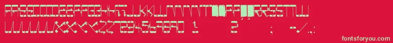 PhoneScan Font – Green Fonts on Red Background