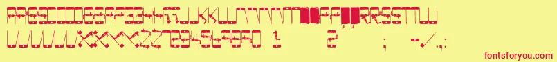 PhoneScan Font – Red Fonts on Yellow Background