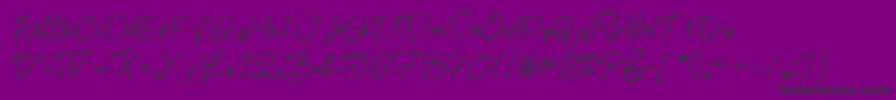 Czcionka Konata – czarne czcionki na fioletowym tle