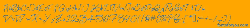 Konata Font – Blue Fonts on Orange Background