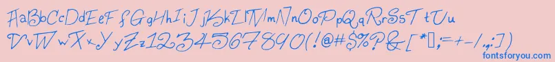 Шрифт Konata – синие шрифты на розовом фоне
