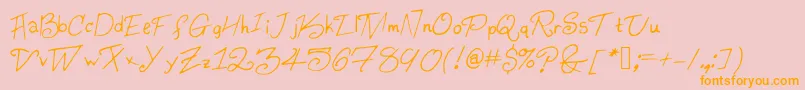 Konata Font – Orange Fonts on Pink Background