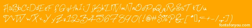 Konata-Schriftart – Weiße Schriften auf orangefarbenem Hintergrund