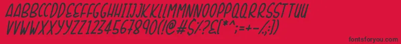 Police SunshineSmilesItalic – polices noires sur fond rouge