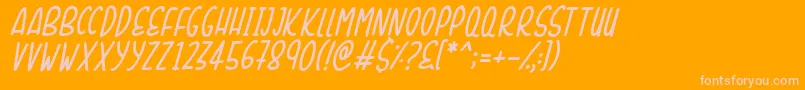 SunshineSmilesItalic Font – Pink Fonts on Orange Background