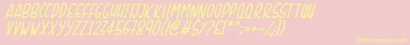 SunshineSmilesItalic Font – Yellow Fonts on Pink Background