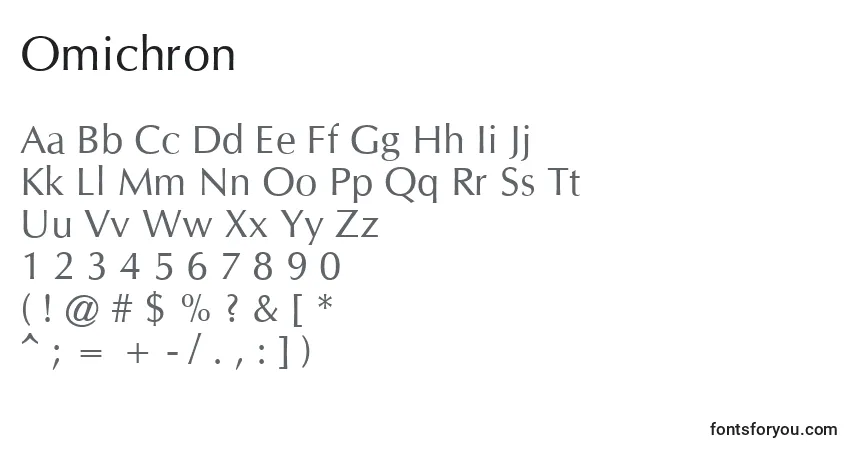 Шрифт Omichron – алфавит, цифры, специальные символы