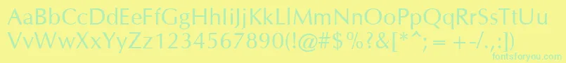 Omichron Font – Green Fonts on Yellow Background