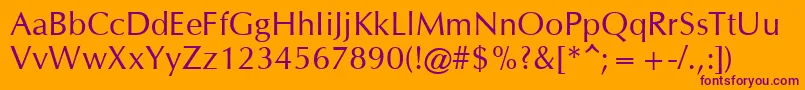 Omichron Font – Purple Fonts on Orange Background