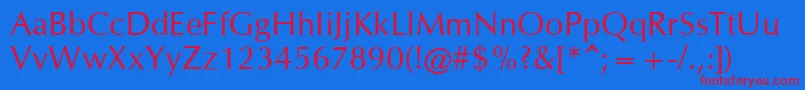 Omichron Font – Red Fonts on Blue Background