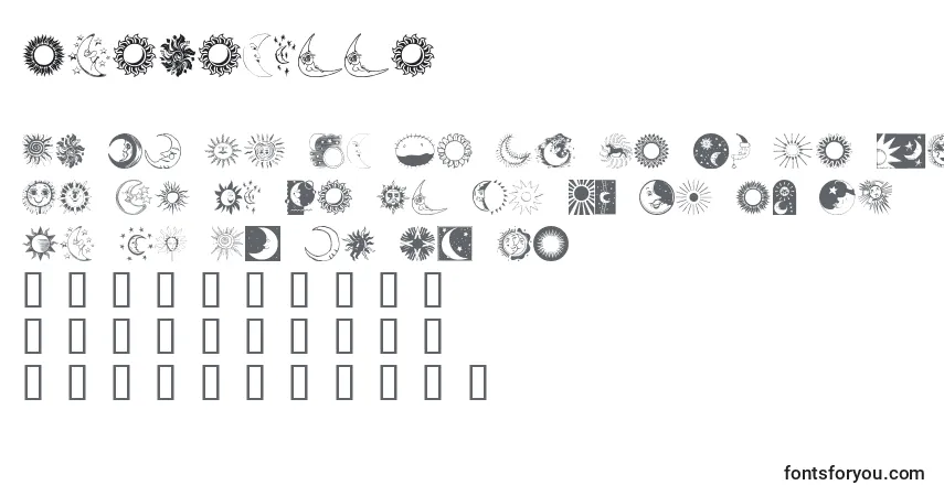 Шрифт Sunandmoon – алфавит, цифры, специальные символы