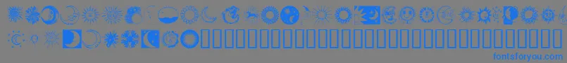 Sunandmoonフォントについての詳細 フォントSunandmoon – 灰色の背景に青い文字