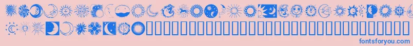 More about Sunandmoon Font Sunandmoon Font – Blue Fonts on Pink Background