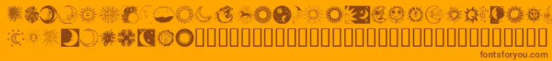 Подробнее о шрифте Sunandmoon Шрифт Sunandmoon – коричневые шрифты на оранжевом фоне