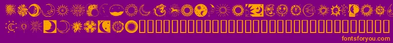 Więcej informacji o czcionce Sunandmoon Czcionka Sunandmoon – pomarańczowe czcionki na fioletowym tle