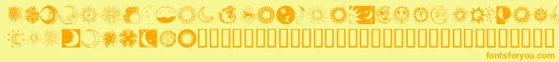 Sunandmoon Font – Orange Fonts on Yellow Background