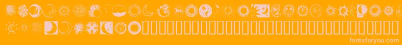 フォントSunandmoon – オレンジの背景にピンクのフォント