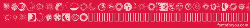 Saiba mais sobre a fonte Sunandmoon Fonte Sunandmoon – fontes rosa em um fundo vermelho