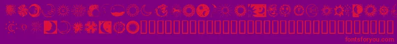 Sunandmoon Font – Red Fonts on Purple Background