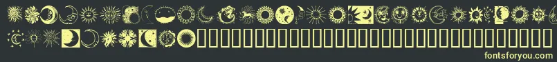 Sunandmoon-Schriftart – Gelbe Schriften auf schwarzem Hintergrund