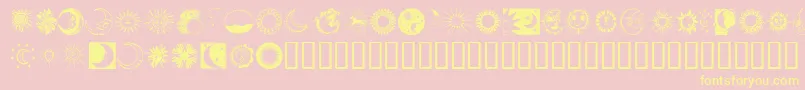 Sunandmoon Font – Yellow Fonts on Pink Background