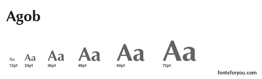 Размеры шрифта Agob