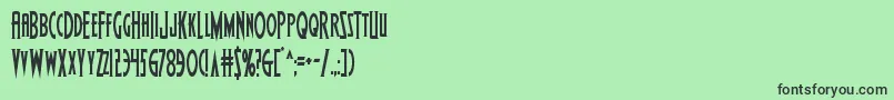 Czcionka Wolfsbane2cond – czarne czcionki na zielonym tle