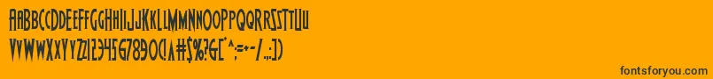 Шрифт Wolfsbane2cond – чёрные шрифты на оранжевом фоне
