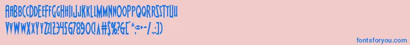 Wolfsbane2cond-Schriftart – Blaue Schriften auf rosa Hintergrund