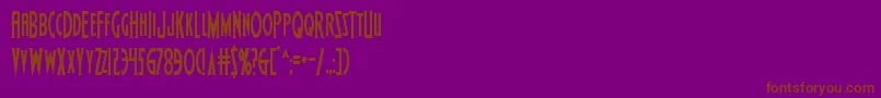 Wolfsbane2cond-fontti – ruskeat fontit violetilla taustalla