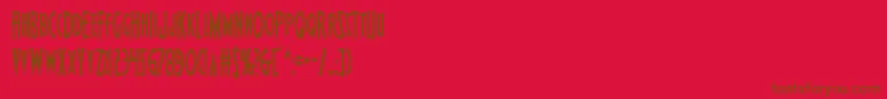 フォントWolfsbane2cond – 赤い背景に茶色の文字