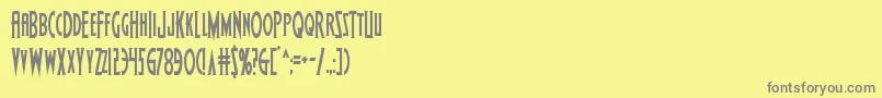 Czcionka Wolfsbane2cond – szare czcionki na żółtym tle