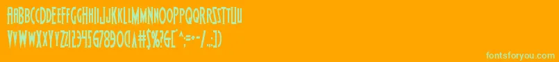 フォントWolfsbane2cond – オレンジの背景に緑のフォント