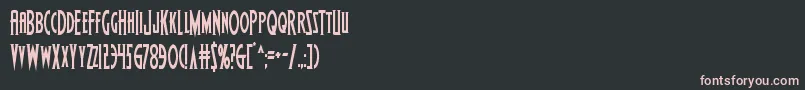 フォントWolfsbane2cond – 黒い背景にピンクのフォント