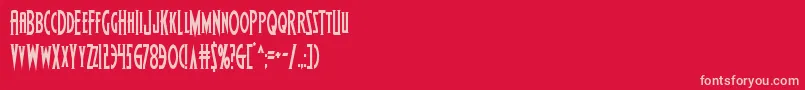 Wolfsbane2cond-Schriftart – Rosa Schriften auf rotem Hintergrund