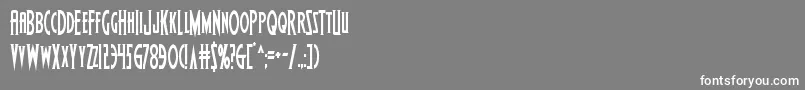 フォントWolfsbane2cond – 灰色の背景に白い文字