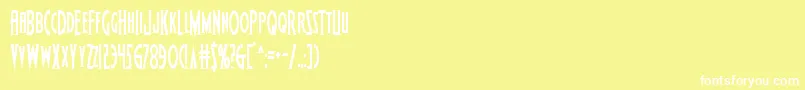 Czcionka Wolfsbane2cond – białe czcionki na żółtym tle