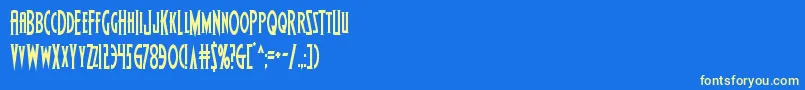 フォントWolfsbane2cond – 黄色の文字、青い背景