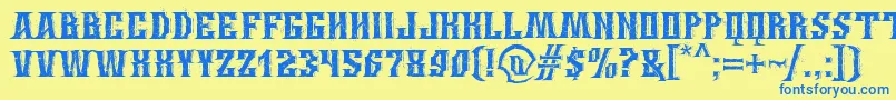 WingsOfDarkness Font – Blue Fonts on Yellow Background