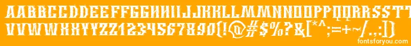 Fonte WingsOfDarkness – fontes brancas em um fundo laranja
