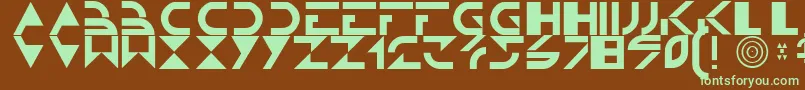 Tron-fontti – vihreät fontit ruskealla taustalla