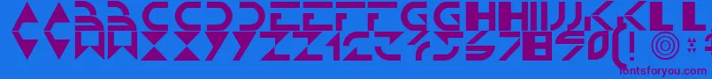 フォントTron – 紫色のフォント、青い背景