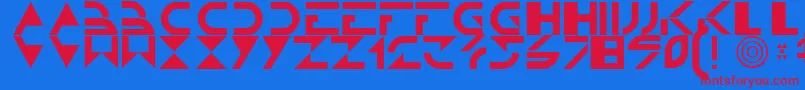 Tron-fontti – punaiset fontit sinisellä taustalla